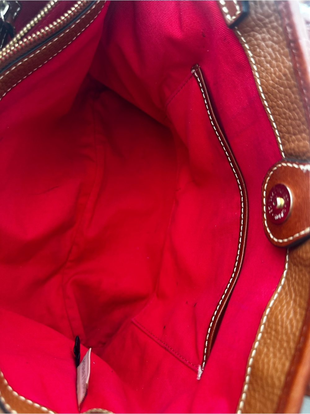 Dooney & Bourke Pebbled Leather Satchel in Cognac - Picture 8 of 11